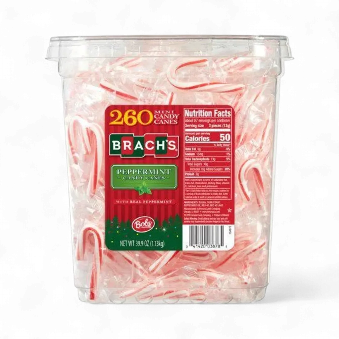 Brachs Mini Peppermint Candy Canes 260 Count Tub