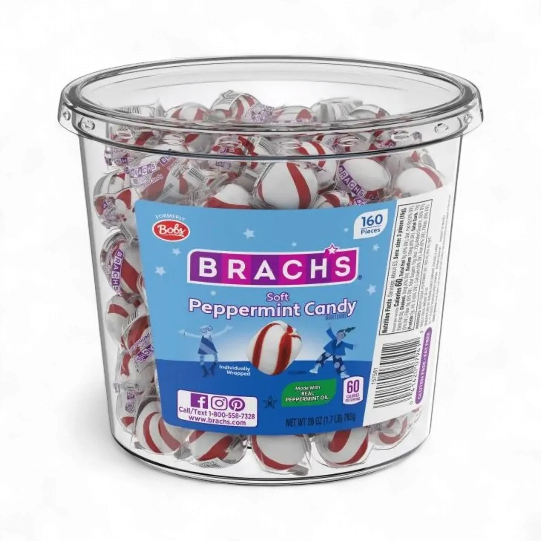 Brach's Soft Peppermint Candy Tub 160 Pieces 28 Ounce