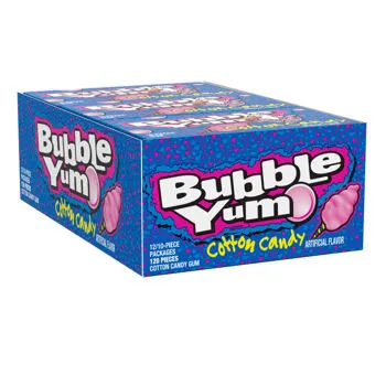 BUBBLE YUM Cotton Candy Gum Big Pack 10 Piece 12 Ct
