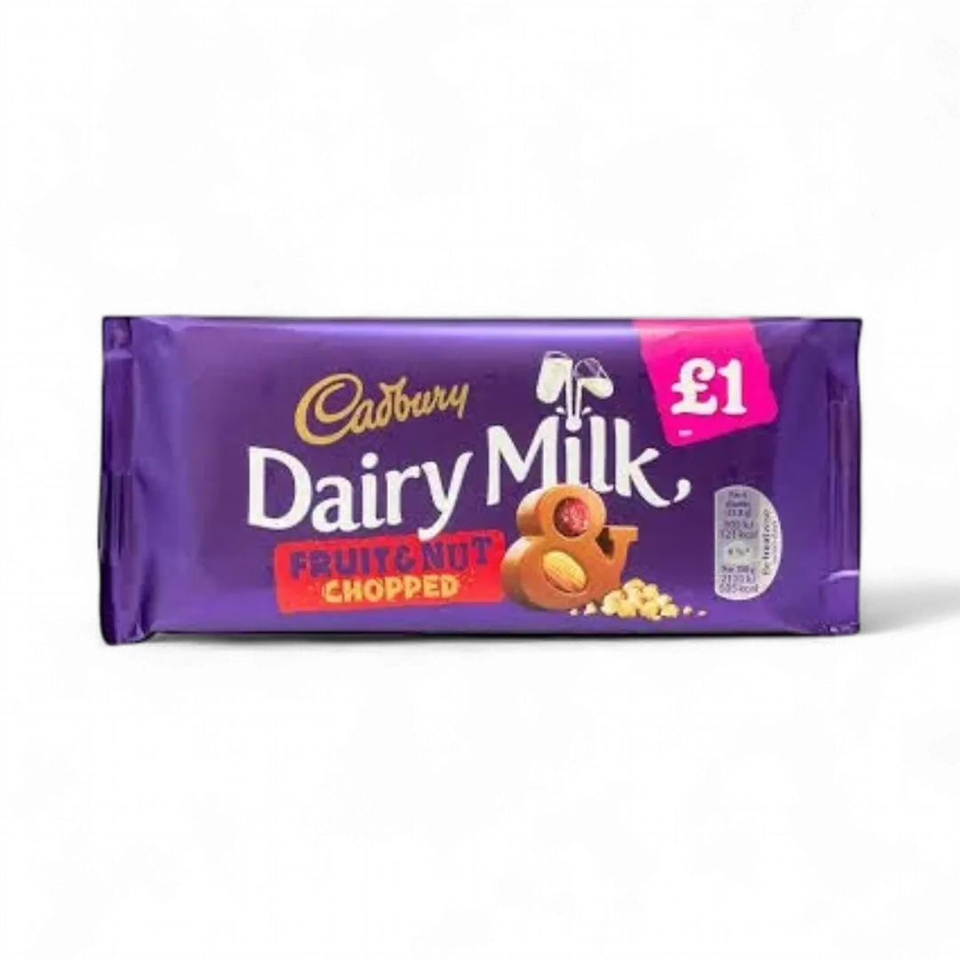 Cadbury Import Dairy Milk 22 Ct 3.35 Oz Chopped Fruit & Nut Bars