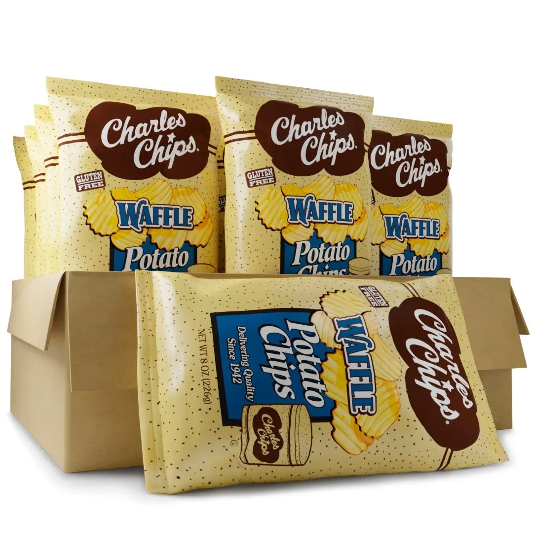 Charles Chips Waffle Potato Chips 8 oz Single Bag