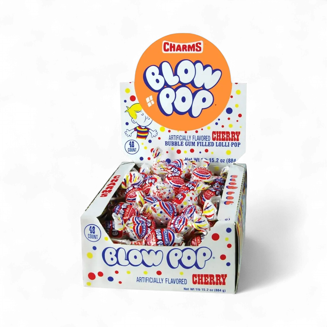 Charms Blow Pop Black Cherry 48 Count Tray