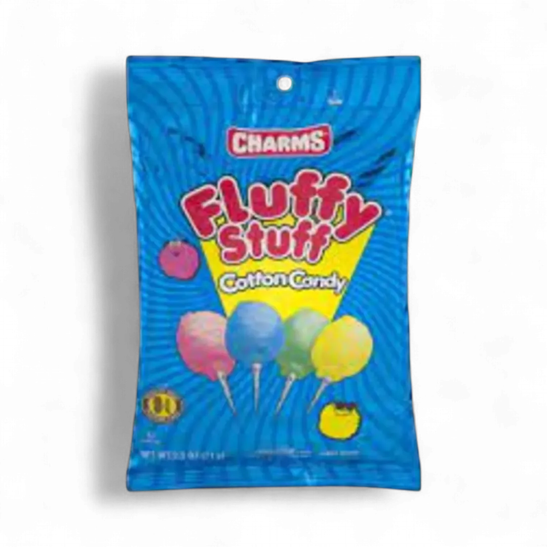 Charms Fluffy Stuff Cotton Candy Pink and Blue 2.5 Oz 12 ct