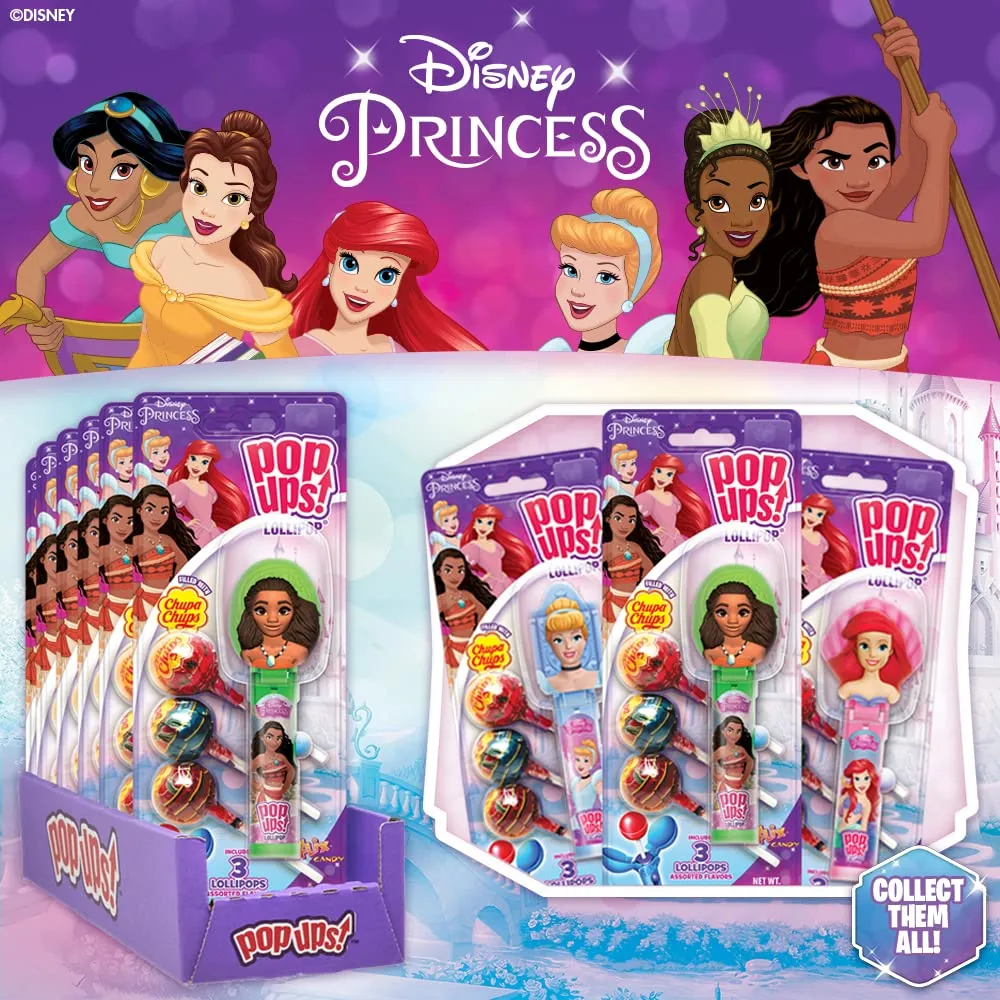 Chupa 6 Ct Disney Pop Ups Princesses Dispenser Tray