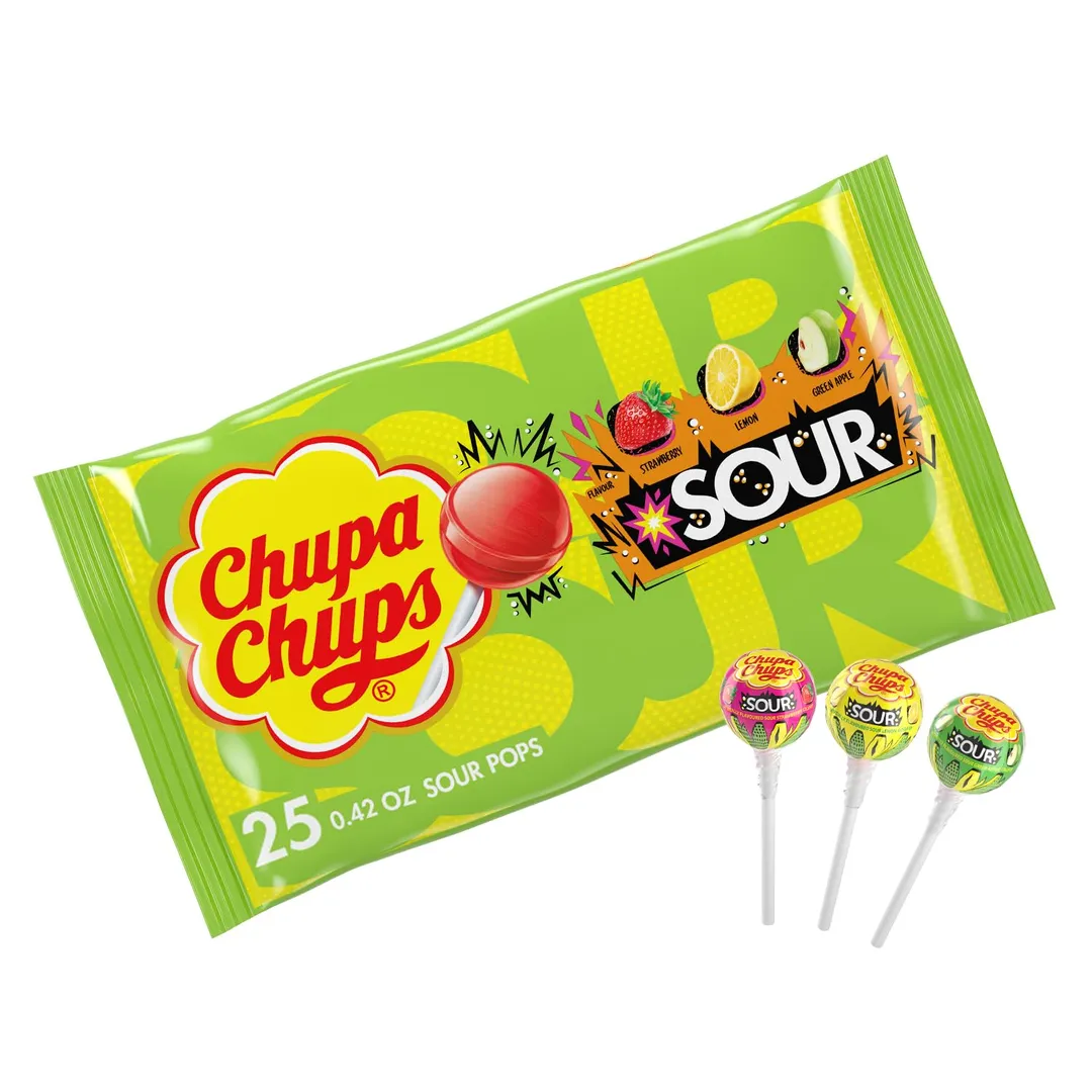 Chupa Chups 10.5 Oz Laydown Bag Sour Assorted Flavors