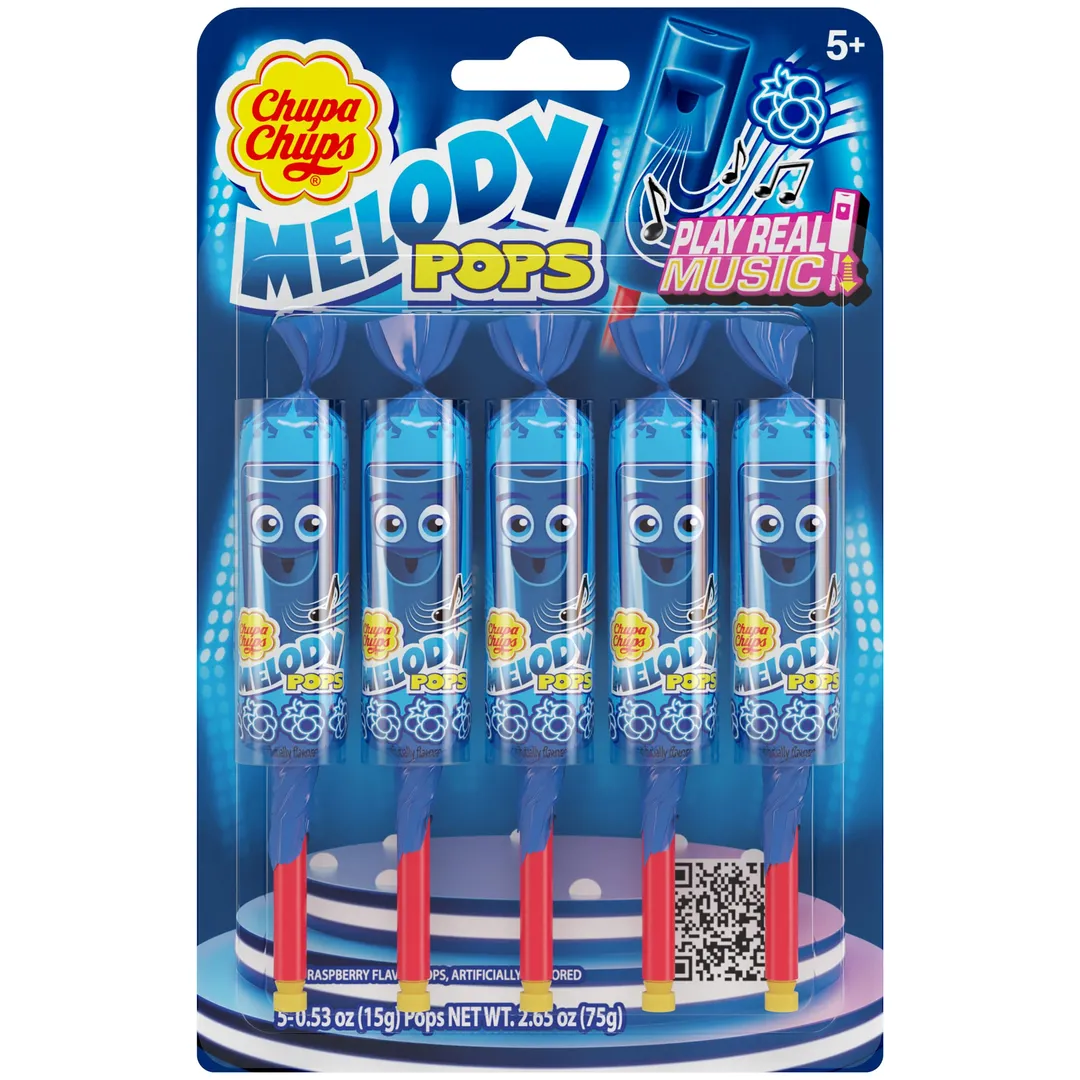 Chupa Chups Melody Pops 5 Ct Blueberry Pack