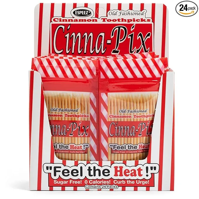 Cinna-Pix Old Fashioned Cinnamon Toothpicks 24 ct Packets Tray