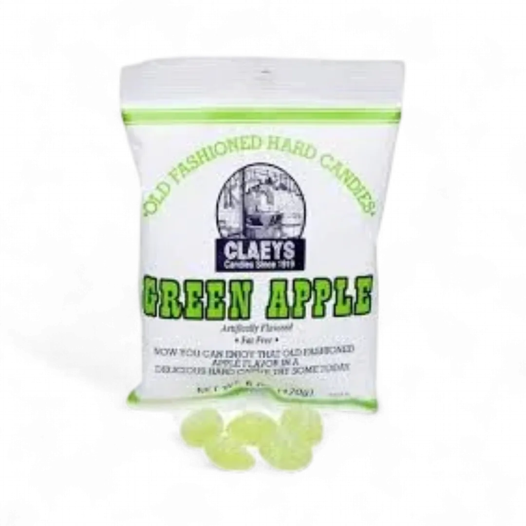 Claeys Green Apple Hard Candies 12 Count 6 Ounce