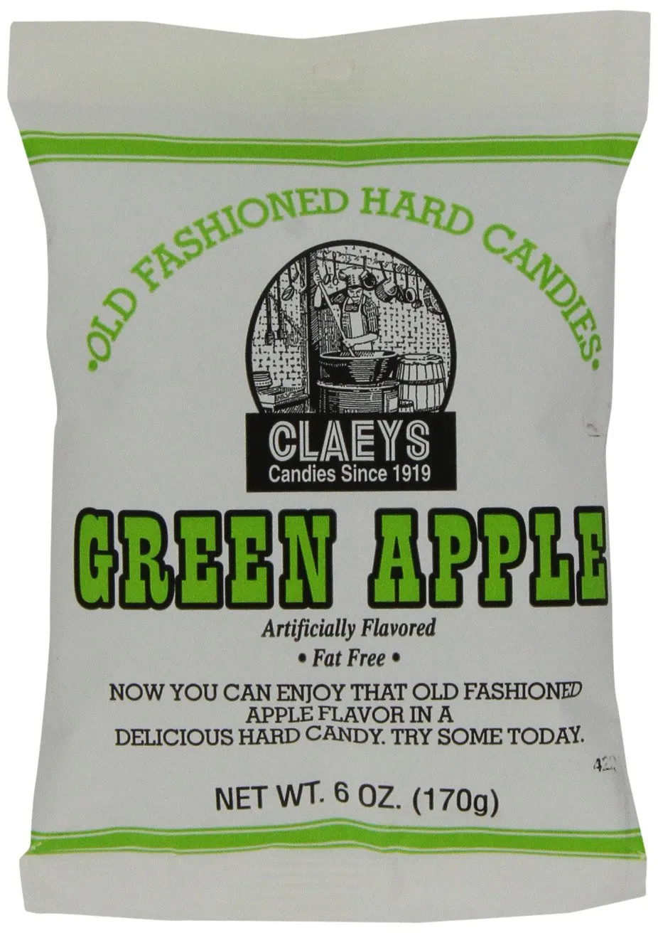 Claeys Green Apple Hard Candies 6 Count 6 Ounce