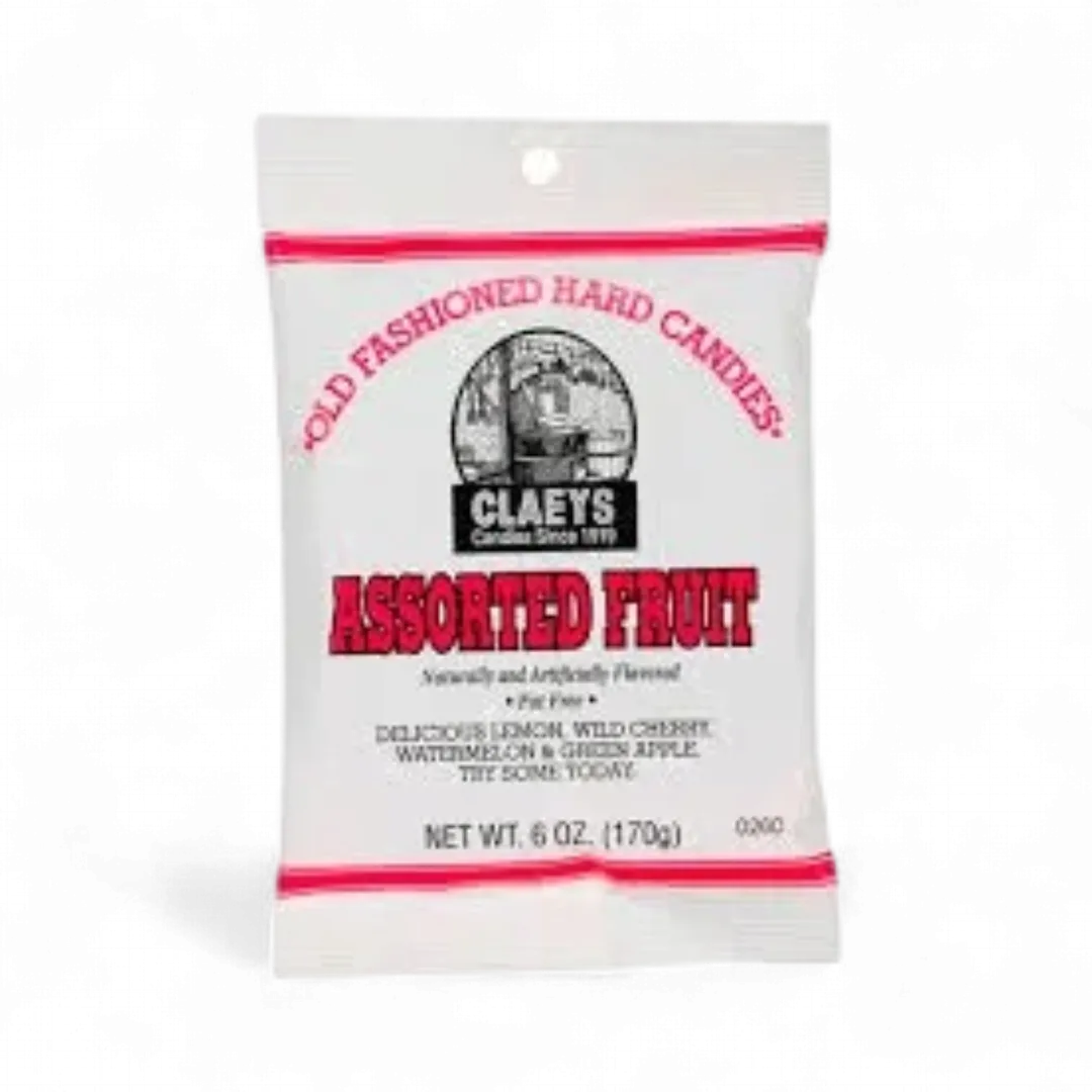 Claeys Hard Candies Assorted Fruit 6 Count 6 Ounce Pack