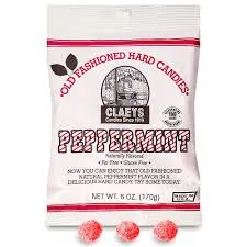 Claeys Peppermint Hard Candies 12 Count 6 ounce