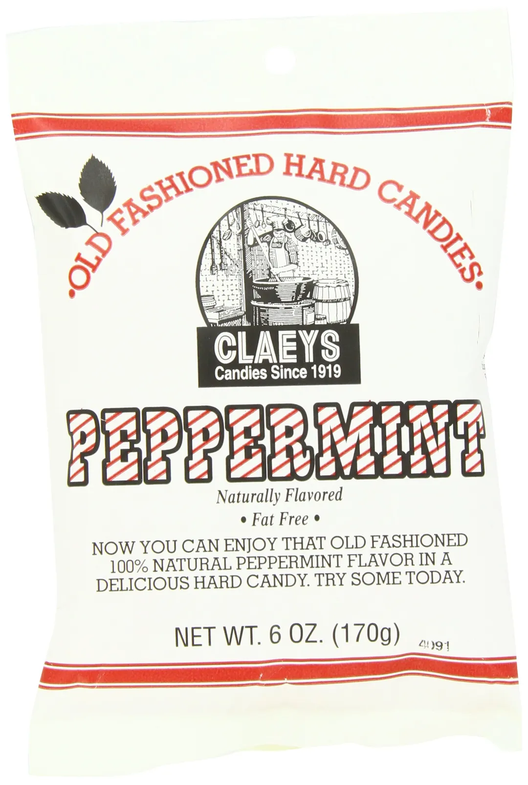 Claeys Peppermint Hard Candies 6 Count 6 Ounce