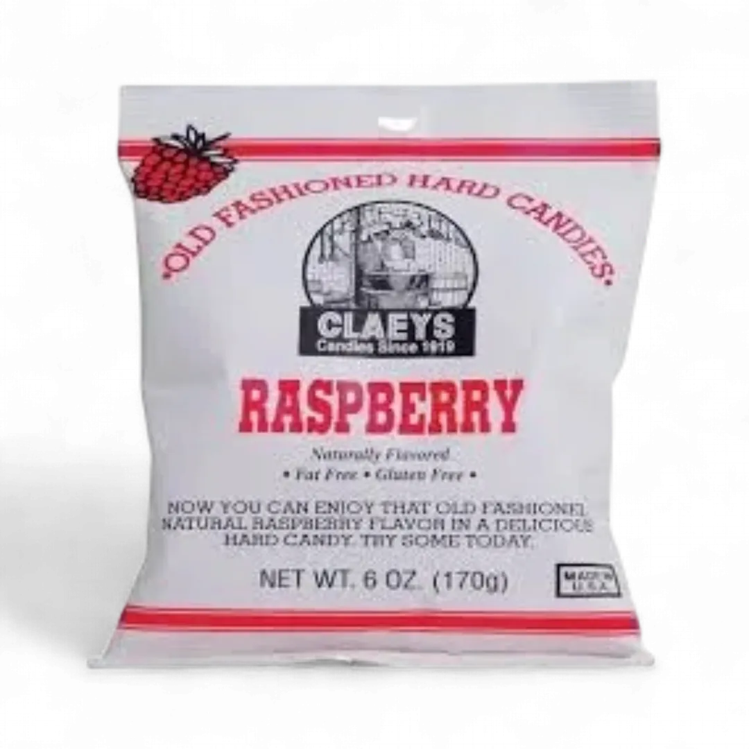 Claeys Raspberry Hard Candies 12 Count 6 ounce