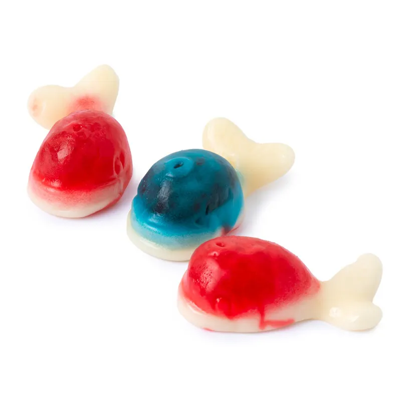 Clever Gummy Whales Jelly Filled Red White Blue 2.2 lbs