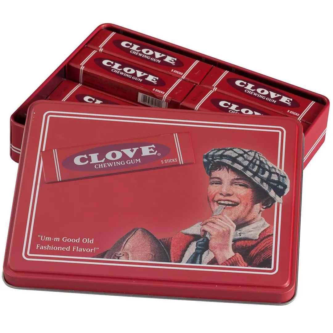Clove Chewing Gum Vintage Gift Tin 6 ct Tray