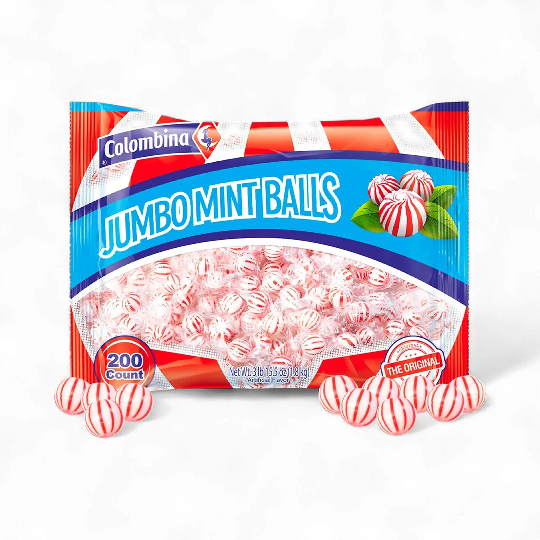 Colombina Jumbo Peppermint Balls Wrapped 200 ct