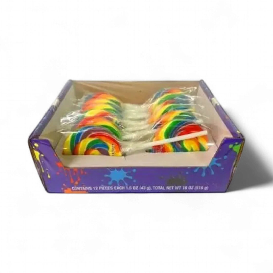Color Splash Rainbow Tutti Frutti Swirly Pops, 1.5 oz 12ct