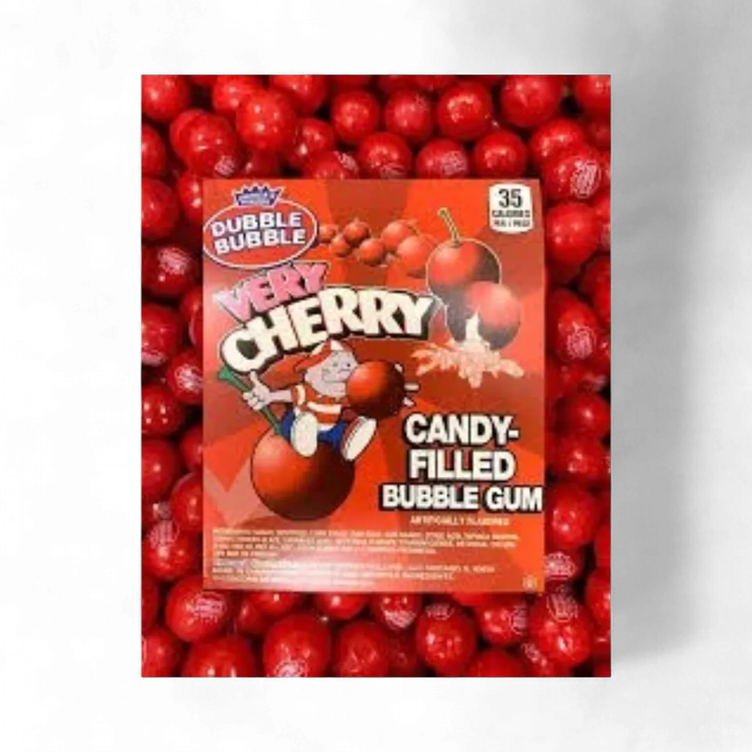 Concord Dubble Bubble Very Cherry Gumballs 1 Inch 6 Pound Bag Bulk