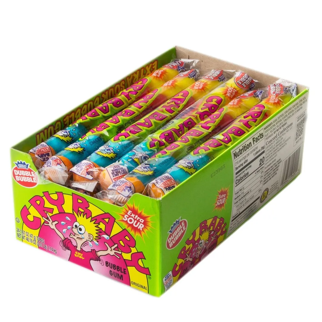 Cry Baby 9-Ball Tube Sour Gum 1.6oz 24 ct