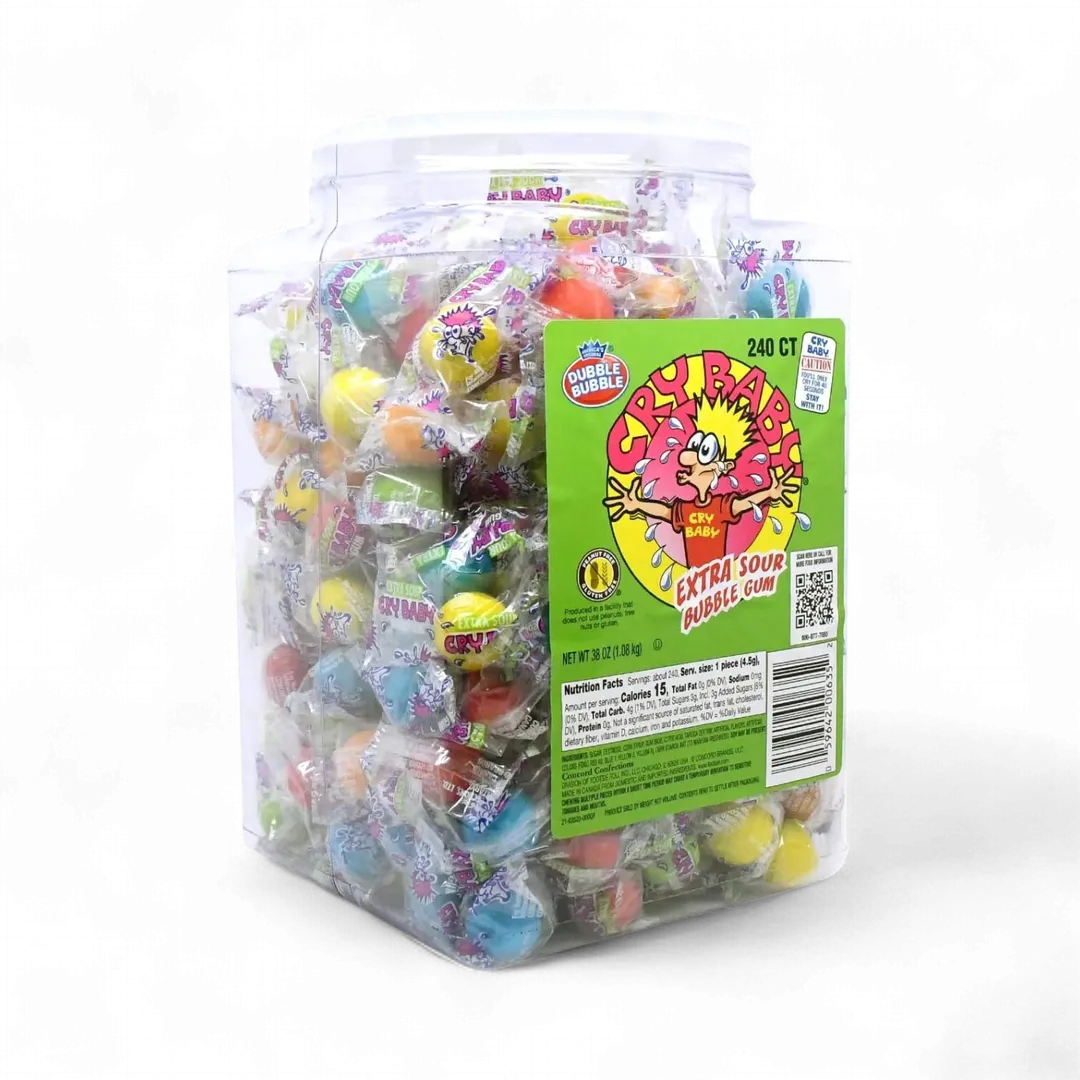 Cry Baby Extra Sour Bubble Gum 240 Count