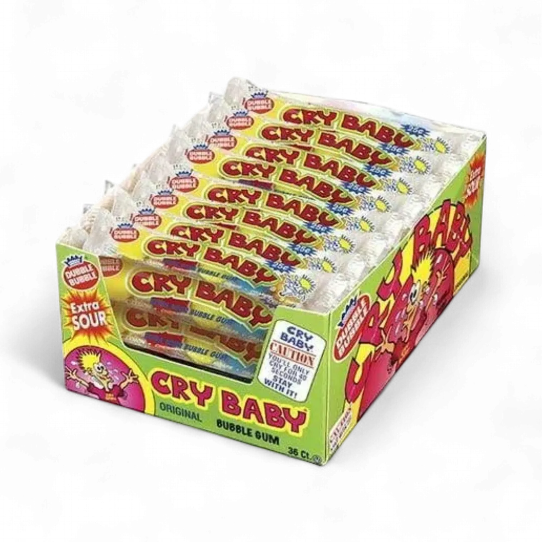 Cry Baby Extra Sour Bubble Gumball Tubes 36 count 0.64 Ounce