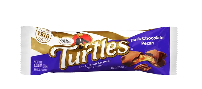 Demets Turtles 24 Ct 1.76 Oz Dark Pecan 3 Piece Packs