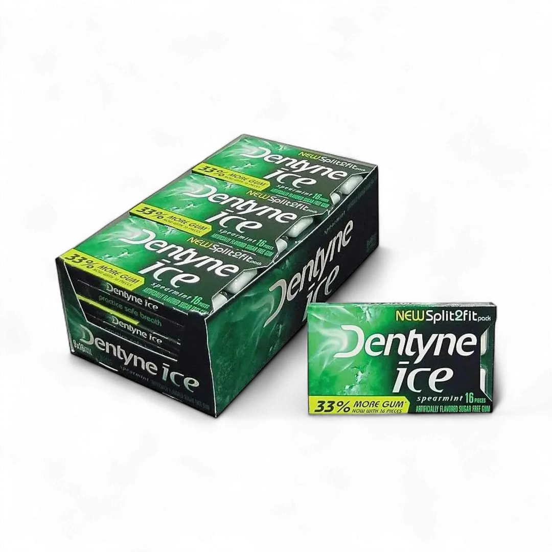 Dentyne Ice Sugar Free Gum Spearmint 9 Count 16 Piece Packages Tray