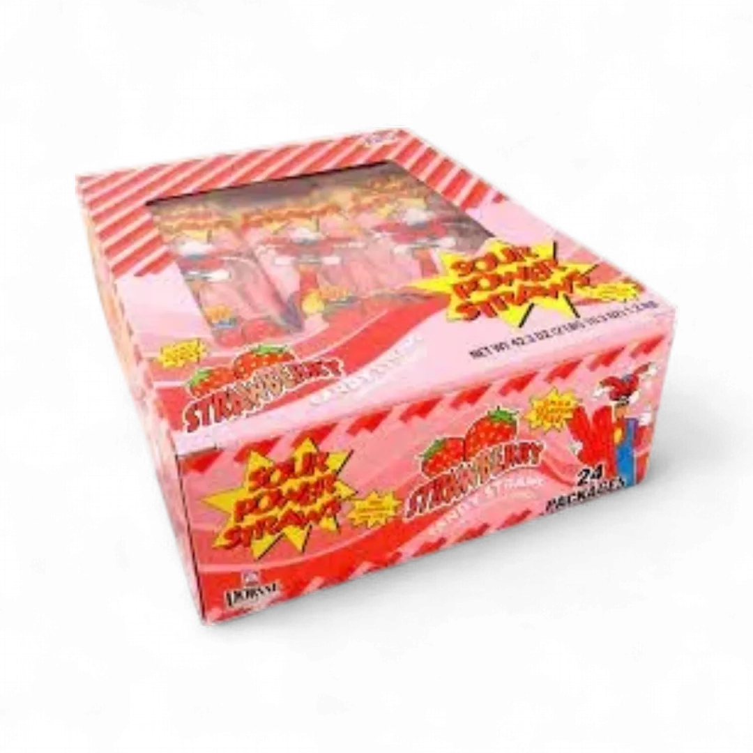 Dorval Strawberry Straws wrapped 24 count