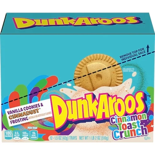 Dunkaroos Vanilla Cookie Cinnamon Toast Crunch 1.5 oz 12 ct Tray