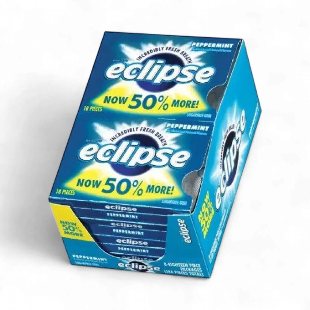 Eclipse Chewing Gum Peppermint 8 Count 18 Pieces Each
