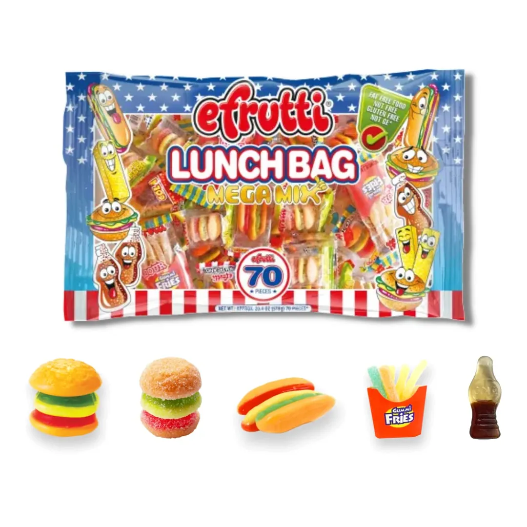 Efrutti 70 Pieces 20.4 Oz Lunch Bag Mega Mix Individually Wrapped Bulk