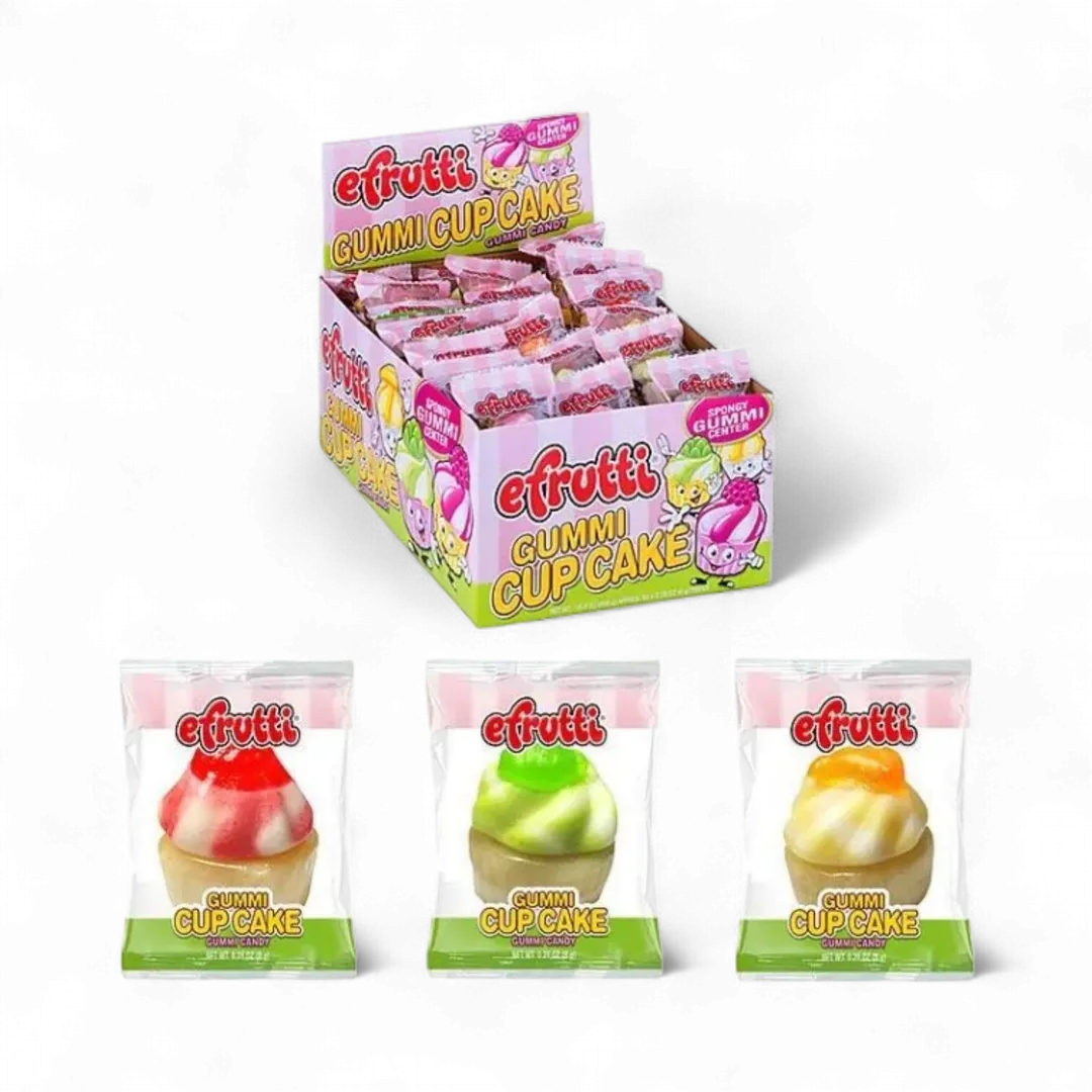 Efrutti Cupcakes Gummi Candy 60 Piece tray