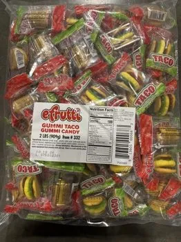 Efrutti Taco Gummies Individually Wrapped Candy 90 ct 2 lb