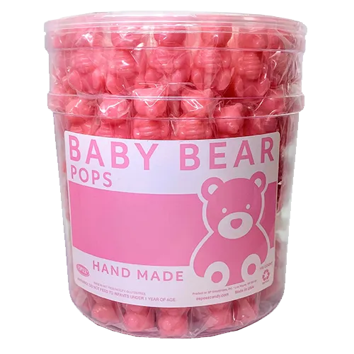 Espeez Baby Bear Pink Bubblegum Flavor Lollipop 115 ct