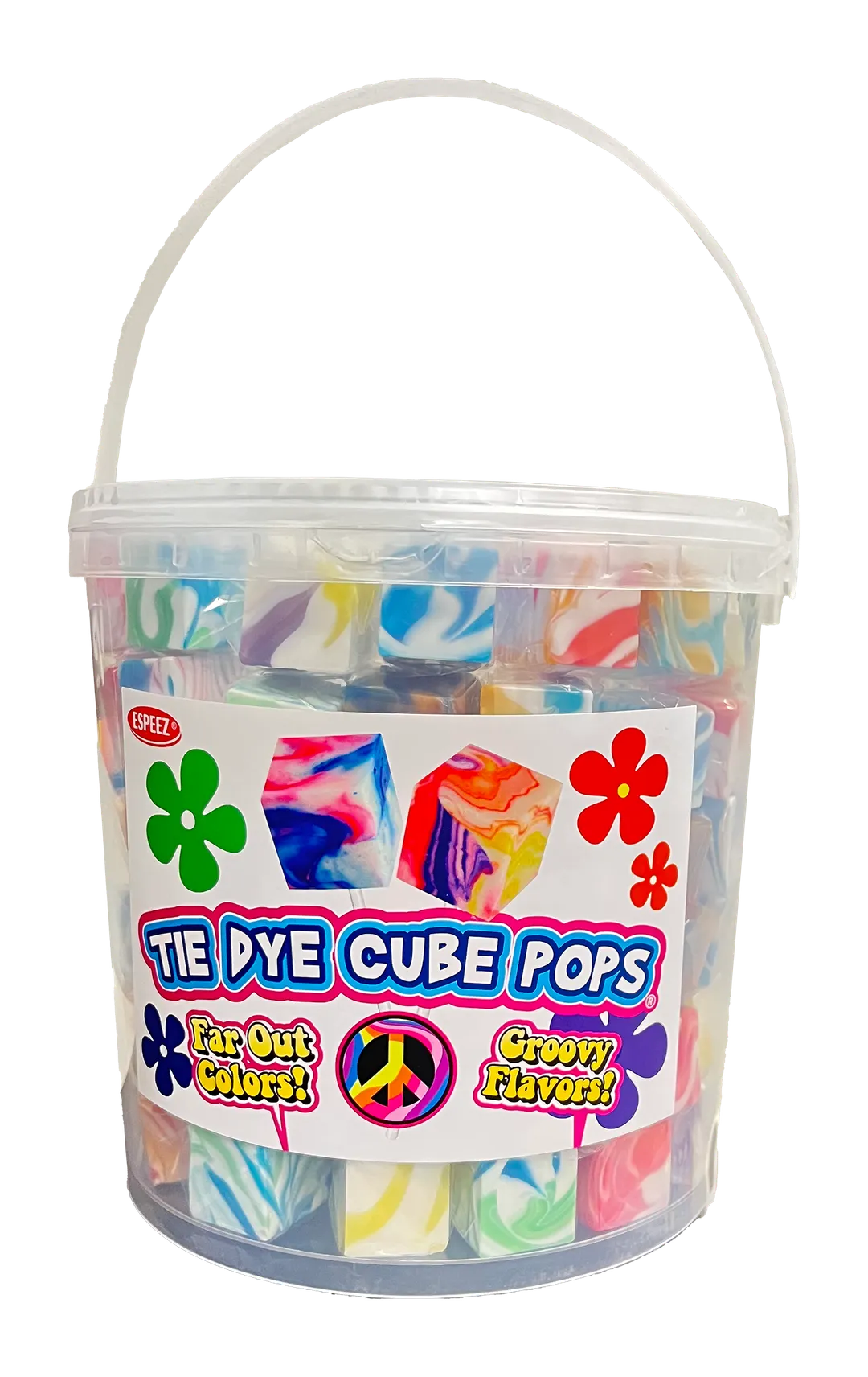 Espeez Retro Cube Pop Lollipop Tie Dye 100 ct Tub