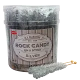 Espeez Silver Rock Candy On a Stick Jar 36 ct 6.5 "