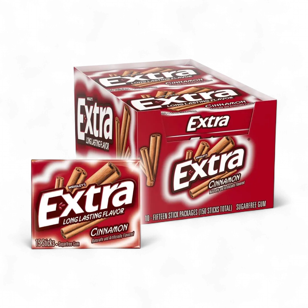 Extra Long Lasting Flavor Gum cinnamon 10 count 15 sticks