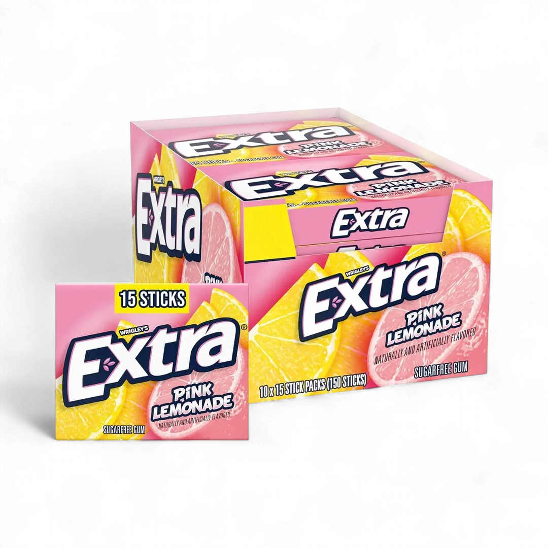 EXTRA Pink Lemonade Chewing Gum 10 count 15 sticks