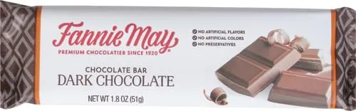 Fannie May Premium Dark Chocolate Bar 1.8 oz 12 ct Tray