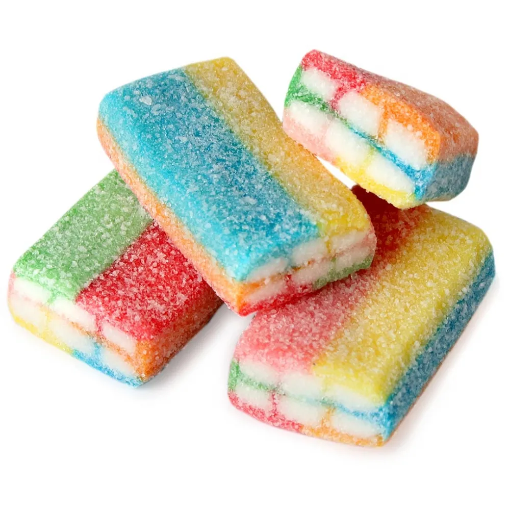 Fini Sour Rainbow Bricks Licorice Candy 2.2 lb Kosher Parve
