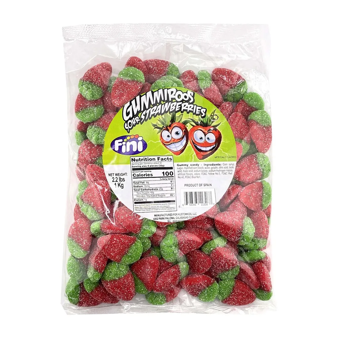 Fini Spain Gummiroos Sour Strawberry Gummies 2.2 lbs