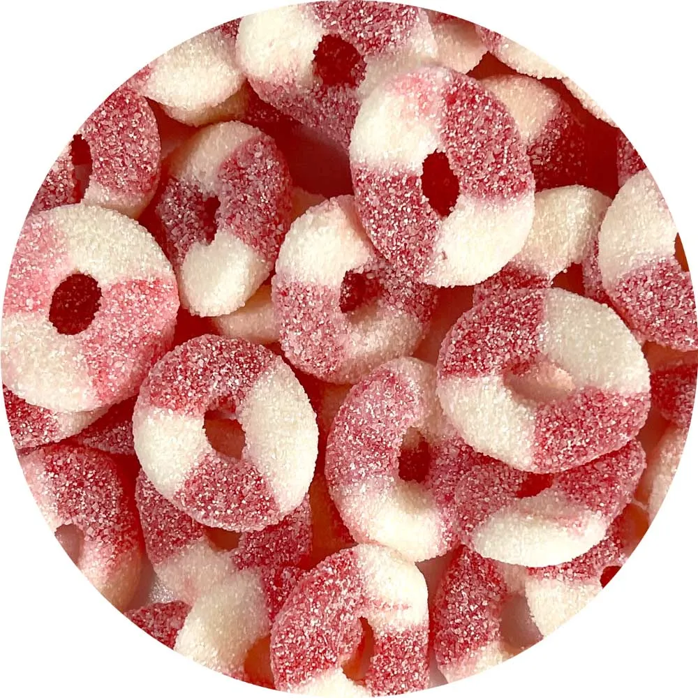 Fini Spain Gummiroos Sour Strawberry Gummy Rings 2.2 lbs
