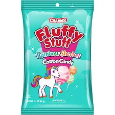 Fluffy Stuff Rainbow Sherbert 2.1 Oz Cotton Candy Single Bag