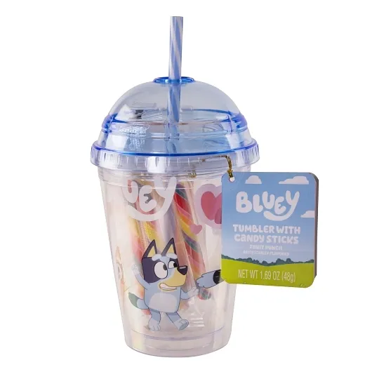 Galerie Bluey Mini Dome Tumbler Cup & Candy Sticks 6.5"