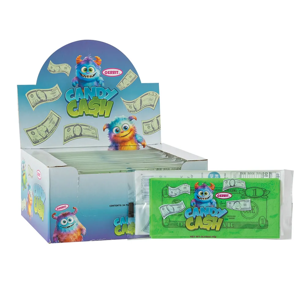 Gerrit Candy Cash Money Bills Edible Green 0.49 oz 24 ct Tray