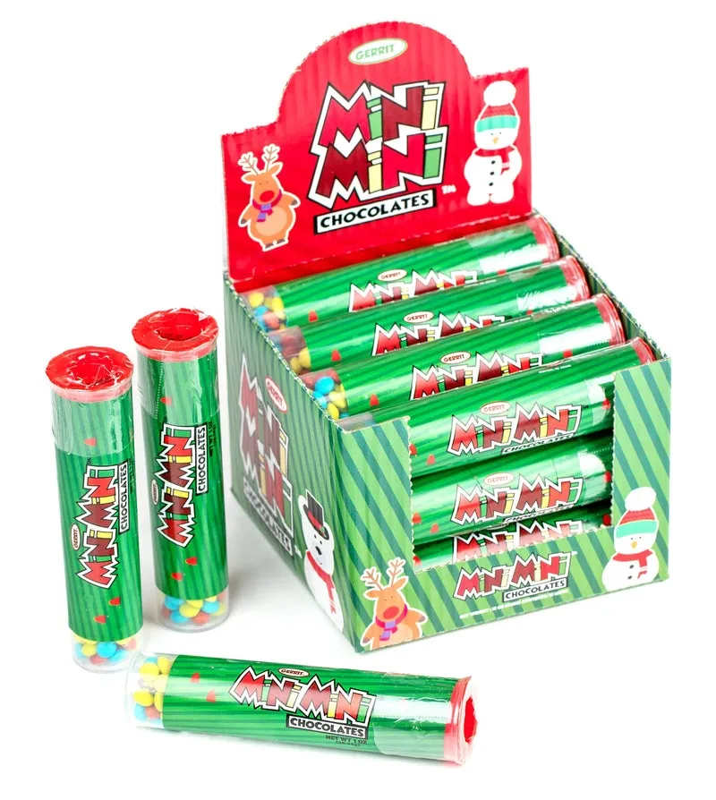 Gerrit Christmas Mini Mini Chocolate Tube 1oz 12 ct