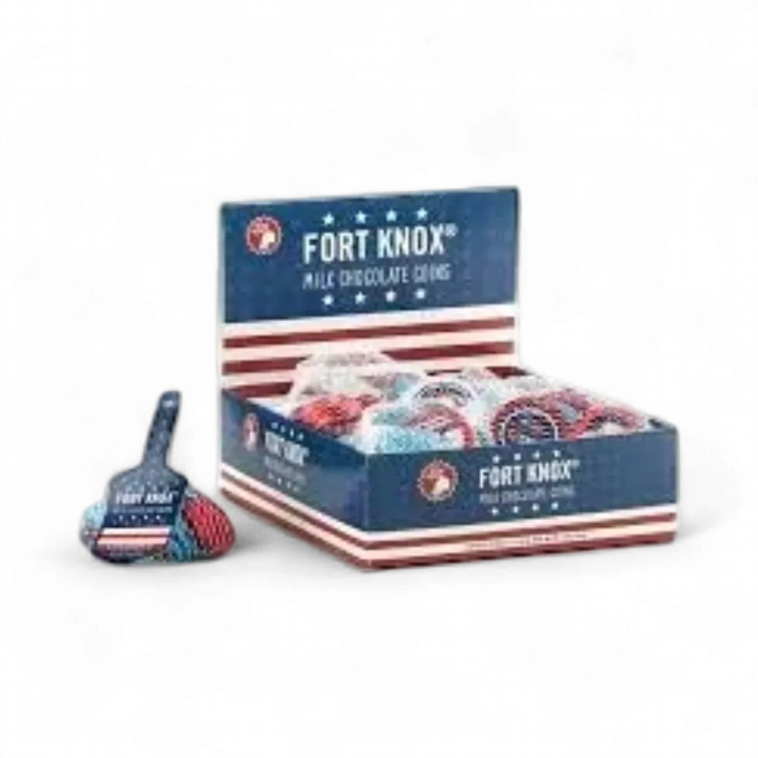 Gerrit Red White Blue Milk Chocolate Coins 18 Pouches 1.5 Ounce Each