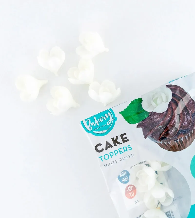 Gerrit’s Top This Cake Toppers White Rose Edible Flower 11ct 3 Pack