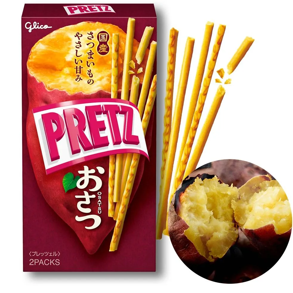 Glico Japan Pretz Sticks Sweet Potato 62g 10ct Tray