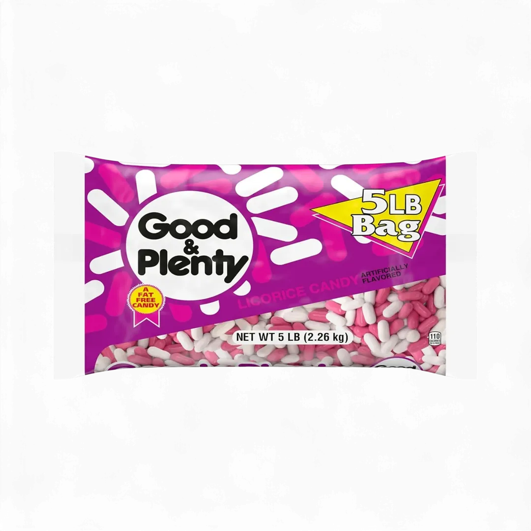 Good & Plenty Licorice Flavored Chewy Candy 5 Pound Bag